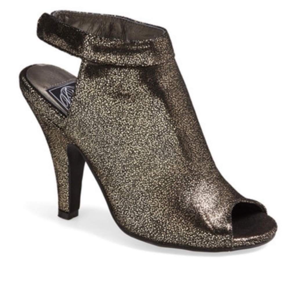 Jeffrey Campbell gold “Norene” ankle heels